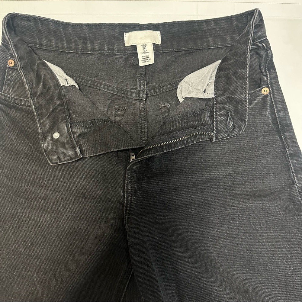H&M Women's High Rise Wide Leg Jeans - Black